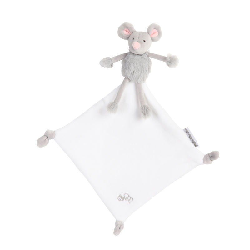  et merveilles - les doux bidoux - noémie souris mouchoir gris 35 cm 